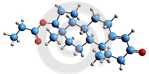 3D image of Testosterone propionate skeletal formula