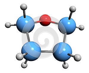 3D image of Tetrahydrofuran skeletal formula