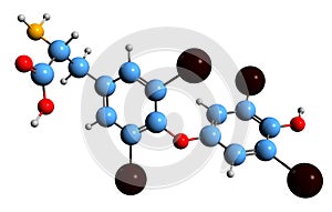 3D image of thyroxine skeletal formula