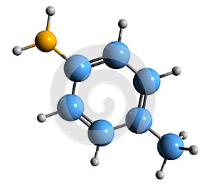 3D image of Toluidine skeletal formula