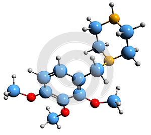 3D image of Trimetazidine skeletal formula