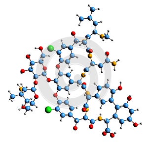 3D image of Vancomycin skeletal formula