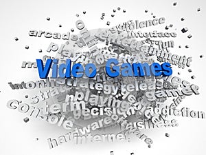 3d image Video games issues concept word cloud background