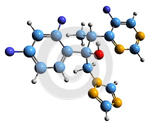 3D image of Voriconazole skeletal formula