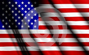 3d image of the waving flag United States of America