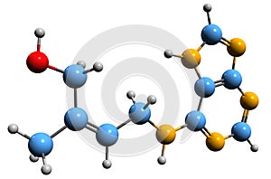 3D image of Zeatin skeletal formula