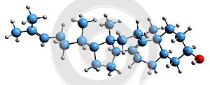 3D image of Zymosterol skeletal formula