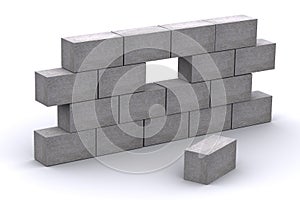 3d Incomplete Concrete Wall photo