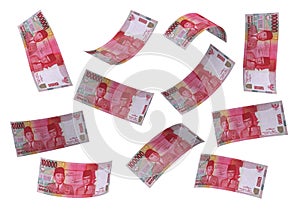 3D Indonesian rupiah money white background