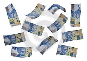 3D Indonesian rupiah money white background