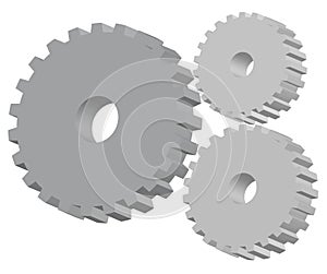 3d industrial gears vector illustration
