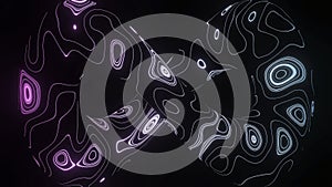 3d infinity sign with energy lines. Design. Twisted endless loop with neon pattern. Luminous psychedelic pattern of