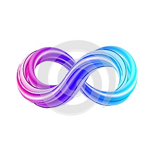 3d infinity symbol. Colorful infinity icon.