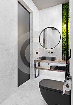 3D interior design of a modern bathroom