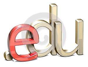 3D Internet Domain on white background