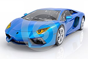 3D Isolated Blue Sport Car