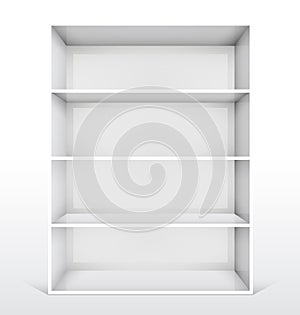 Tridimensional vacío blanco estante 