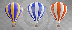 3d isolated hoy air balloon basket illustration