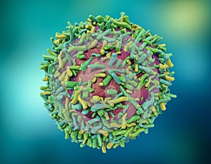 3D Isolated Virus Illustration. Medicine or biology concept back