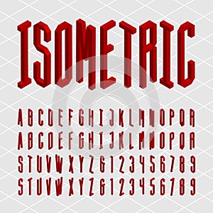 3D isometric alphabet vector font.