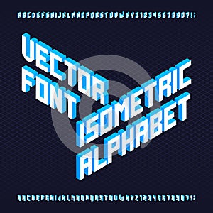 3D isometric alphabet vector font.
