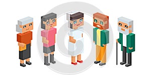 3d isometric family couple children kids people concept flat icons love first date wedding parenting together vector