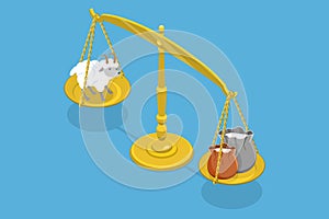 3D Isometric Flat Vector Conceptual Illustration of Barter System