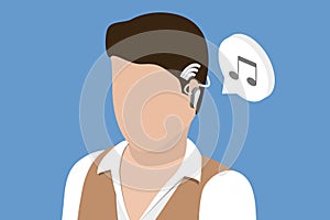 3D Isometric Flat Vector Conceptual Illustration of Bone Conduction Earphones