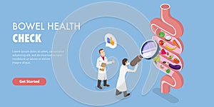 3D Isometric Flat Vector Conceptual Illustration of Bowel Health Check