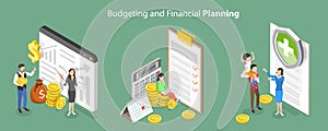 3D Isometric Flat Vector Conceptual Illustration of Budgeting And Financial Planning