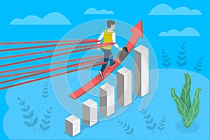 3D Isometric Flat Vector Conceptual Illustration of Business Obstacles