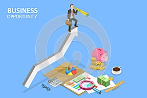 3D Isometric Flat Vector Conceptual Illustration of Business Opportunity