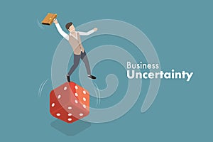 3D Isometric Flat Vector Conceptual Illustration of Business Uncertainty