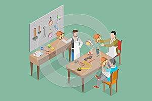 3D Isometric Flat Vector Conceptual Illustration of Carpenter Workshop