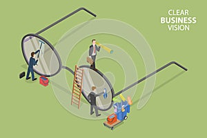 3D Isometric Flat Vector Conceptual Illustration of Clear Business Vision