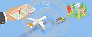 3D Isometric Flat Vector Conceptual Illustration of Delivery Tracking