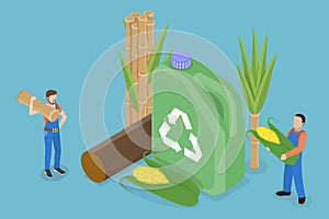 3D Isometric Flat Vector Conceptual Illustration of Eco Biofuel