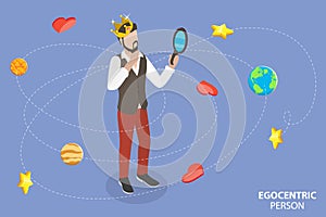 3D Isometric Flat Vector Conceptual Illustration of Egocentric Person