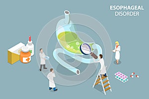 3D Isometric Flat Vector Conceptual Illustration of Esophageal Disorder