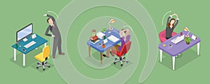 3D Isometric Flat Vector Conceptual Illustration of Exercises In Office