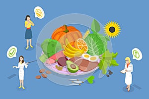 3D Isometric Flat Vector Conceptual Illustration of Folate B9 Vitamin Sources