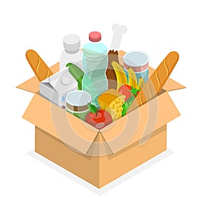 3D Isometric Flat Vector Conceptual Illustration of Food Pantry Icon
