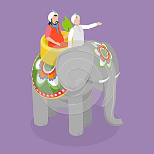 3D Isometric Flat Vector Conceptual Illustration of Indian Elephant with Maharaja