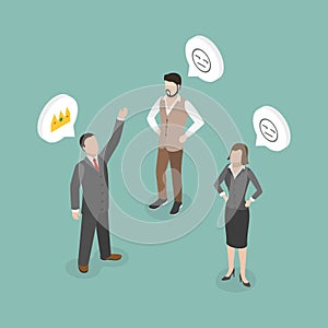 3D Isometric Flat Vector Conceptual Illustration of Jealousy