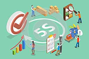 3D Isometric Flat Vector Conceptual Illustration of Kaizen Business Methodology