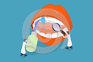 3D Isometric Flat Vector Conceptual Illustration of Oral Irrigator
