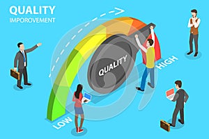 3D Isometric Flat Vector Conceptual Illustration of Quality Management.