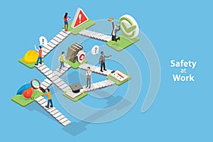 3D Isometric Flat Vector Conceptual Illustration of Safety At Work