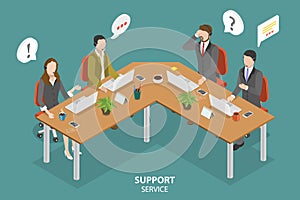 3D Isometric Flat Vector Conceptual Illustration of Support Service