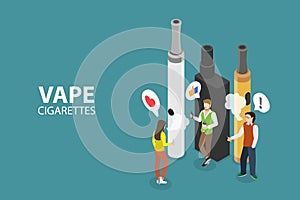 3D Isometric Flat Vector Conceptual Illustration of Vape Cigarettes